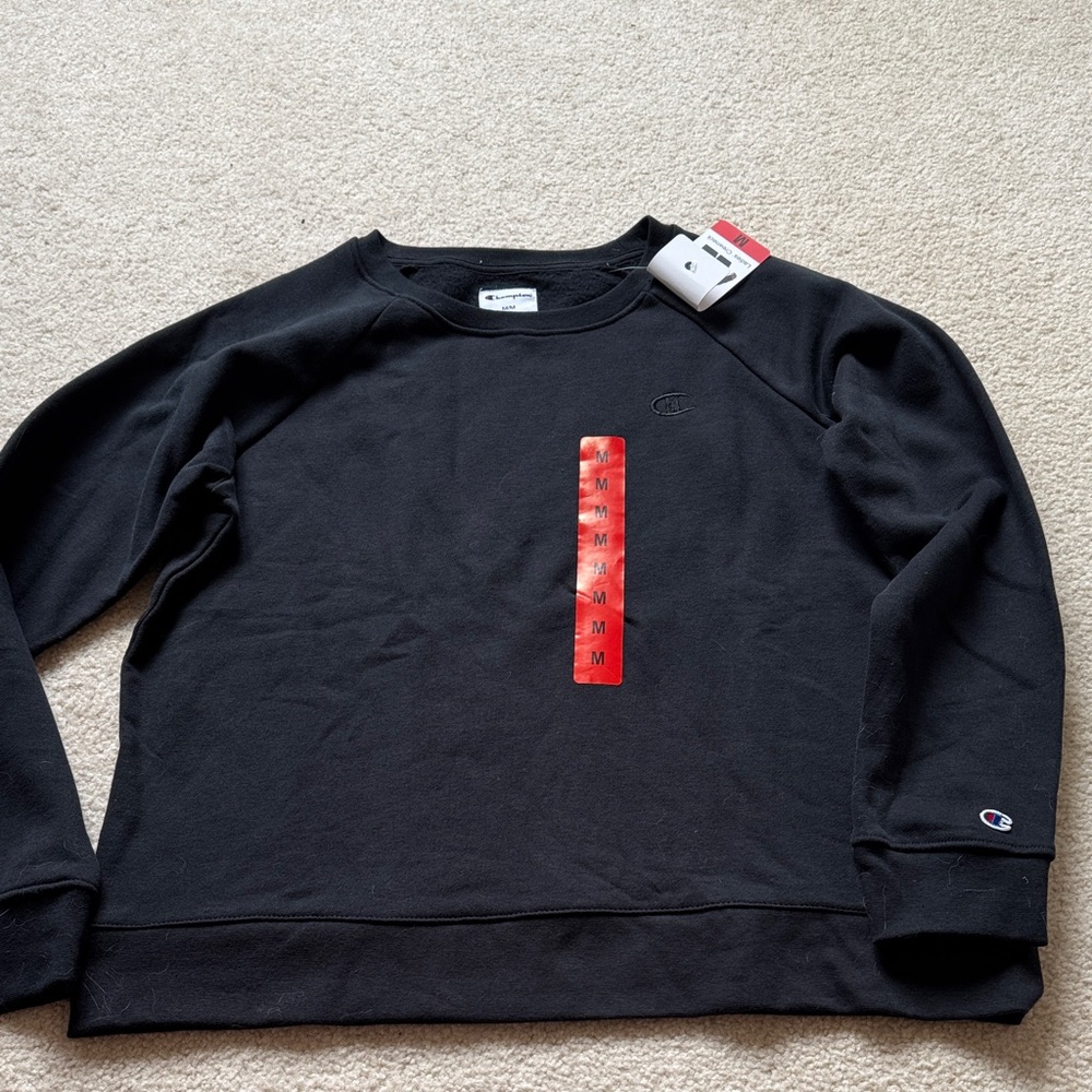 Champion Women's Black Crewneck Sweater